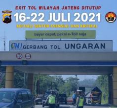 Perketat PPKM, Seluruh Exit Tol Jateng Ditutup