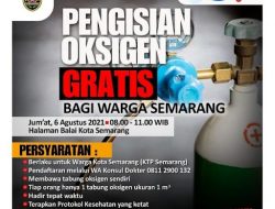 Masyarakat Bisa Isi Oksigen Gratis di Balaikota Semarang