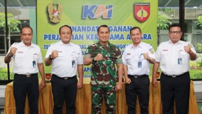 Daop 3, 4, 5 dan 6 Teken MoU dengan Kodam IV Diponegoro Sinergi Amankan Aset PT KAI