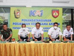 KAI – Kodam IV/Diponegoro Teken Kerjasama Amankan Aset PT KAI