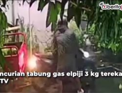 [Video] Aksi Pencurian Tabung Gas Melon Terekam CCTV