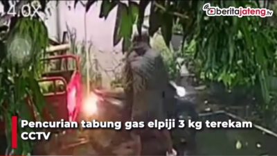 [Video] Aksi Pencurian Tabung Gas Melon Terekam CCTV