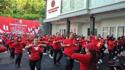 Peringati Harkitnas, 200 Kader PDI Perjuangan Kota Semarang Ikut Senam Sicita