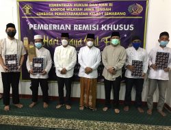 500 Narapidana Lapas Semarang Terima Remisi Lebaran, 5 Orang Langsung Bebas