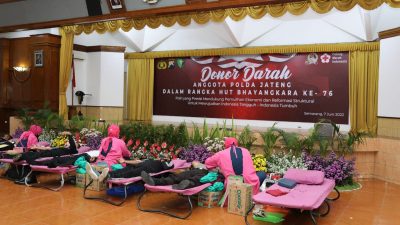 Ribuan Peserta Ikut Donor Darah Dalam Rangka HUT Bhayangkara ke 76