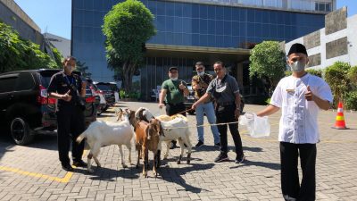 Peduli Masyarakat Sekitar Menyambut Idul Adha, GETS Hotel Semarang Kurban di 2 Masjid