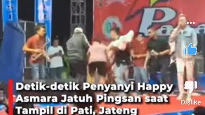 [Video] Detik-detik Penyanyi Happy Asmara Jatuh Pingsan saat Konser di Pati