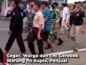 [Video] Geger, Warga dan TNI Gerebek Warung Pil Koplo, Penjual Diamankan