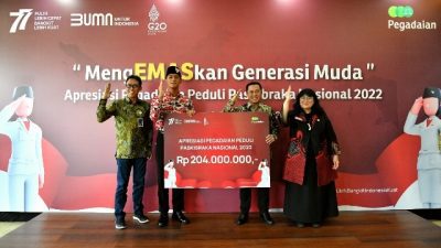 Paskibra Nasional 2022 Dapat Tabungan Emas dari Pegadaian