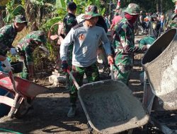 Kodim dan Warga Boyolali Gotong Royong Bangun Infrastruktur di TMMD Reg 114