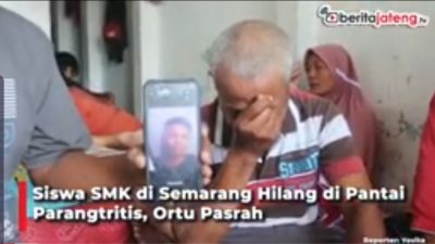 [Video] Siswa SMK di Semarang Hilang di Pantai Parangtritis, Ortu Pasrah