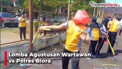 [Video] Serunya Lomba Agustusan Wartawan vs Polres Blora