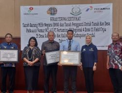 BPN Kendal Serahkan Sertifikat Asset BMN ke Pertamina EP Cepu Field