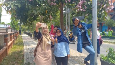 Jalan di Blora Dipenuhi Bunga Tabebuya Bermekaran, Asyik Untuk Berswafoto