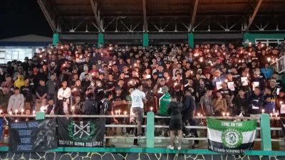 Ratusan Lilin Mewarnai Aksi Solidaritas Suporter Saminista Persikaba Blora