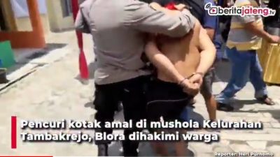 [Video] Pencuri Kotak Amal Dihakimi dan Diarak Warga
