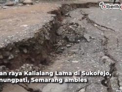 [Video] Hujan Deras, Jalan Raya di Semarang Ambles