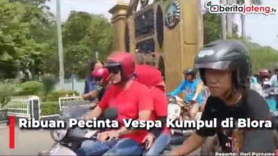 [Video] Ribuan Pecinta Vespa Kumpul di Blora