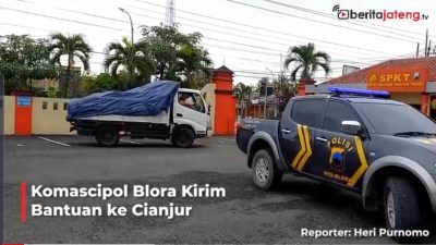 [Video] Komascipol Blora Kirim Bantuan ke Cianjur