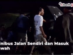[Video] Minibus Jalan Sendiri dan Masuk Sawah