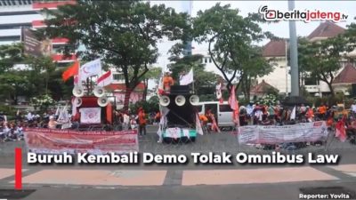 [Video] Buruh di Jateng Kembali Turun ke Jalan Tolak Omnibus Law