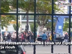 [Video] Demo Tolak UU Ciptaker di Semarang Ricuh