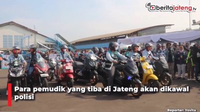 Video Polda Jateng Kawal Pemudik Motor sampai Rumah