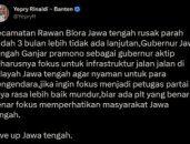 Kritik Ganjar Soal Jalan Rusak Jawa Tengah, Yepry Rinaldi: Lebih Baik Mundur!