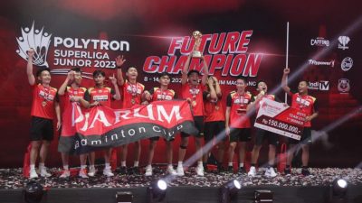 PB Djarum Juara Umum Polytron Superliga Junior 2023, Borong Tiga Piala