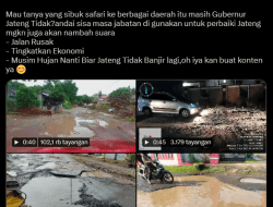 Sindir Ganjar Soal Masih Banyak Jalan Rusak di Jawa Tengah, Warganet: Masih Gubernur Jateng Tidak?