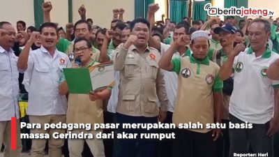 Video Ratusan Pedagang Pasar di Blora Dukung Prabowo Presiden