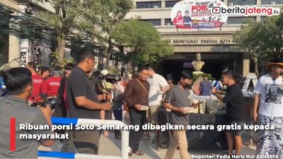 Video Ribuan Warga Berebut Soto Semarang Racikan Chef Arnold dan Bobon Santoso