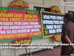 Video Korban Arisan Online Oknum ASN Bapenda Jateng Kirim Karangan Bunga ke PN Semarang