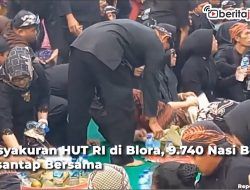 Video Tasyakuran HUT RI di Blora, Ribuan Orang Berpakaian Adat Samin Santap Sego Berkat