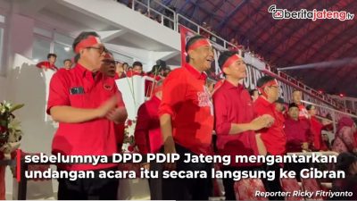 Video Momen Gibran Duduk di Sebelah Bambang Pacul saat Hadiri Apel Siaga PDIP