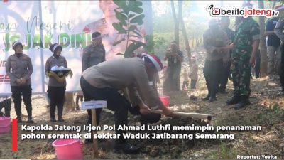 Video Polda Jateng Tanam Ribuan Pohon di Kawasan Penyangga Air Gunungpati
