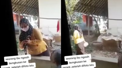 Viral Ibu-ibu Ngasih Bungkusan ke Nenek, Diambil Lagi Setelah Foto