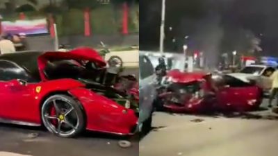 Mobil Ferrari Merah Tabrak 5 Kendaraan di Bundaran Senayan, Pengemudi Jadi Tersangka