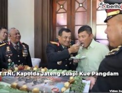 Video HUT TNI, Kapolda Jateng Suapi Pangdam