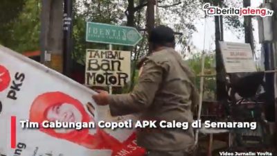 Video Tim Gabungan Copoti APK Caleg di Semarang