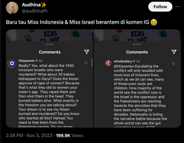 miss universe indonesia dan israel berantem