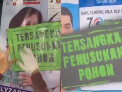 Viral Warga Tandai Poster Kampanye Caleg yang Dipasang di Pohon: Tersangka Penusukan