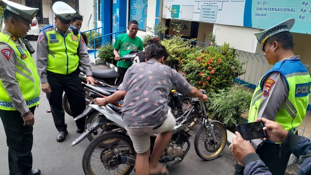 Hitungan Menit, Belasan Motor Knalpot Brong Terjaring Razia Satlantas Polres Demak