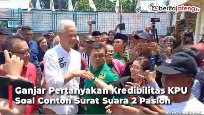 Video Contoh Surat Suara Hanya Ada 2 Paslon, Ini Kata Ganjar