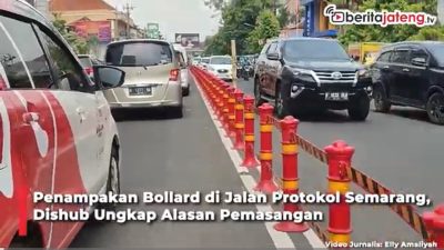 Video Penampakan Bollard Pengganti Median Jalan Protokol Semarang, Dishub Ungkap Alasan Pemasangan