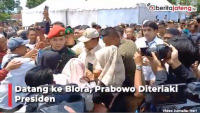 Video Datang ke Blora, Prabowo Diteriaki Presiden
