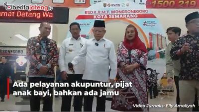 Video Tinjau Pelayanan di RSUD KRMT Wongsonegoro, Wapres Terkesan Robot Pemandu Pengunjung