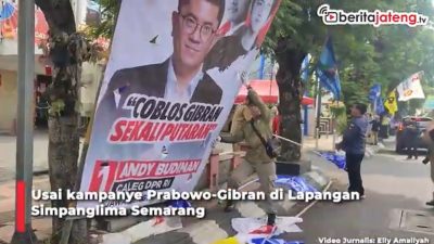 Video Bawaslu Tertibkan Ribuan APK Usai Kampanye Prabowo-Gibran di Semarang
