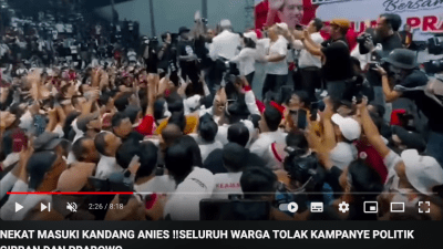 CEK FAKTA: Seluruh Warga Menolak Kampanye Politik 02 Prabowo-Gibran, Benarkah?