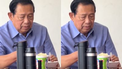Momen SBY Makan di Warung Pinggir Jalan Viral di Medsos, Netizen Malah Sedih